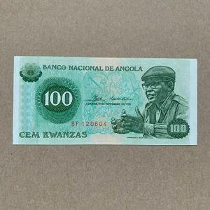 Rare Date 1976 Angola P111 100 Kwanzas UNC Banknote Paper Money Angolan Currency - Picture 1 of 4