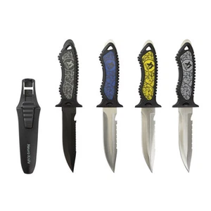 XS SCUBA Neuro Dive Knife - Stainless Steel, Serrated, Blue, Black, Yellow, Grey - Picture 1 of 4