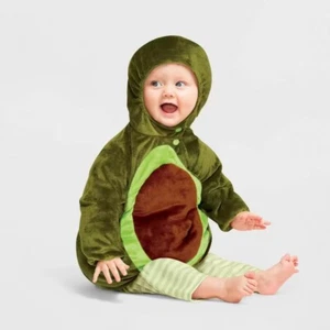 Baby Avocado Plush Hooded Pullover Halloween Costume - 0-6 Months #3489 - Picture 1 of 6