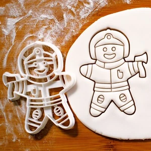Firefighter cookie cutter - firefighting, fireman gingerbread, brigade, ems hero - Picture 1 of 4