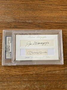 2010 Historic Autographs Joe DiMaggio Mickey Mantle HOF Yankees 1/1 PSA/DNA AUTO - Picture 1 of 9