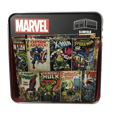 Marvel Comic Book Covers Slim-Fold Wallet X-Men Fantastic Four Hulk Spider-Man - Image 1 of 3