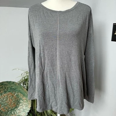 Camiseta Pullover Lucy Gris De Gran Tamaño Manga Larga Talla Mediana Ropa Activa Athleisure Foto 1 de 4