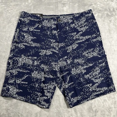 Pantalones Cortos Estampados de Golf Under Armour UA Para Hombre 34 Elastizados Rendimiento Azul Marino Foto 1 de 4