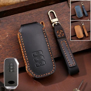 Funda de cuero para Kia EV6 CV 7 botones llave de coche llavero DE - Imagen 1 de 11