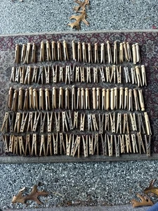 120 vintage wooden clothes pins. Diff shapes and sizes Excellent Condition ￼ - Picture 1 of 2