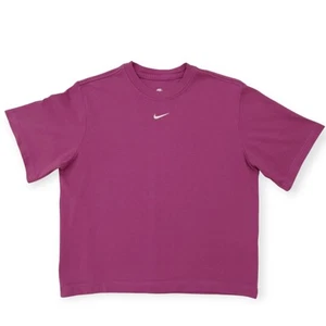 Camiseta Nike Para Mujer XS Púrpura Corta Top Relajada Cuadrada Centro Swoosh Calce Suelto - Imagen 1 de 9