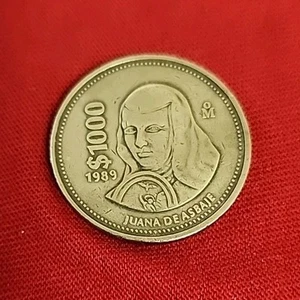  1000 Pesos Juana De Asbaje 1989 Vintage Coin from Mexico  Free Shipping A22 - Picture 1 of 4