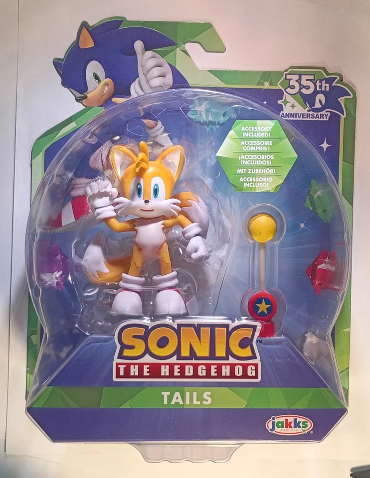 Sonic the Hedgehog 35th Anniversary Tails Figure w/ Checkpoint In Stock - Image 1 of 4