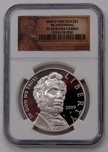 2009 P - Lincoln Bicentennial Proof Commemorative Silver Dollar - NGC PF 69 UC - Bild 1 von 2