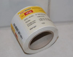 100x DHL-Paketmarke 10kg DHL-Paket Deutschland Klebemarke Original gültig - Bild 1 von 1