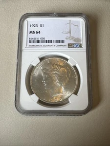 1923 Peace Silver Dollar NGC MS64 - Picture 1 of 4