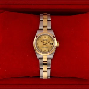Rolex Datejust 26mm FACTORY SERVICED 03/2022 79163 Champagne Roman Oyster - Picture 1 of 9