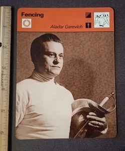Tarjeta Sportscaster 1978 Aladar GereVich Fencing Like Father Like Son tamaño grande - Imagen 1 de 2