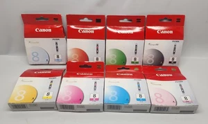 Genuine Canon CLI-8 Ink Multi-Pack (8 Colors) for PIXMA Pro9000, Pro9000 Mark II - Picture 1 of 2
