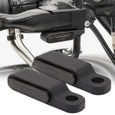 2PCS Mini Motorcycle Black LED Turn Signal Blinker Lights Amber For Harley Dyna - Image 1 of 4