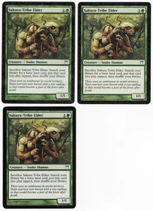 Sakura-Tribe Elder x3 3x 2004 Champions of Kamigawa Green Creature MTG NM AZ3 - Picture 1 of 2