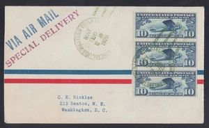 US C10a FDC Green Express 1928 Cancel, VF Nickles Cover, No Tab CV $800 - Picture 1 of 2