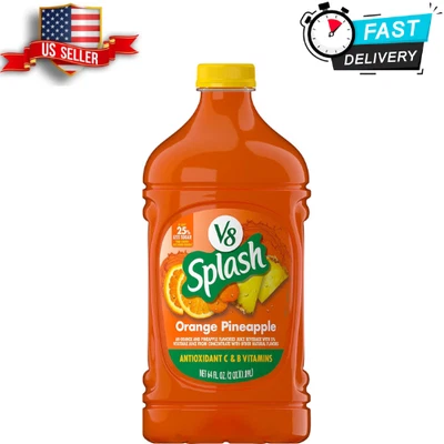 Bebida de jugo con sabor a piña naranja Splash V8, botella de 64 FL OZ Foto 1 de 4