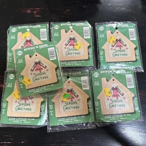 nmi Stitch N Hang Cross Stitch Christmas Holiday Ornament Cash Only Lot 7 - Picture 1 of 3