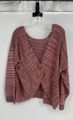 Suéter Pullover Maurices Para Mujer Rosa Mármol Rayas Nudo Torcido Tejido Talla XL Foto 1 de 4