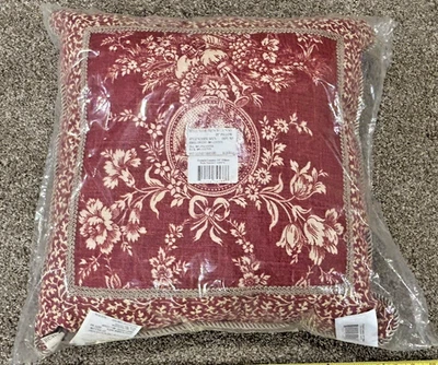 Sherry Kline PCHG Decoración del Hogar Centro de Inodoro Francés Campo 19" Almohada de Acento Roja Foto 1 de 4