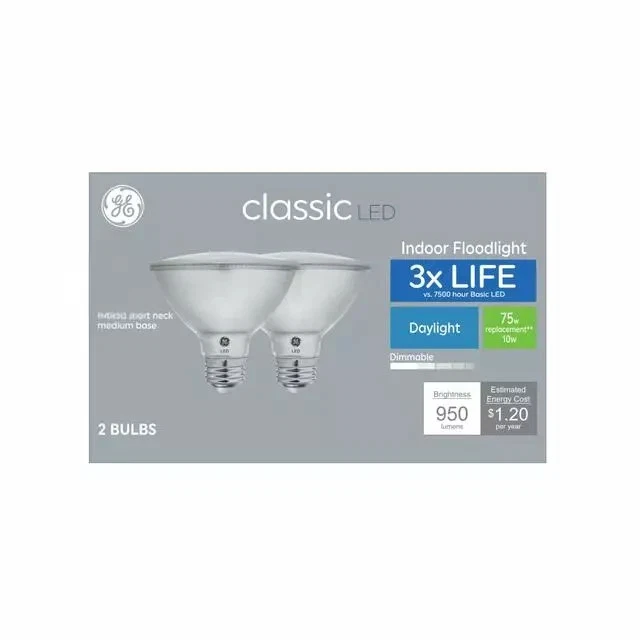 GE Classic 75 Watt LED Indoor Flood Light Bulb Par30 Long Neck Dimmable - 2 Pack - Image 1 of 1