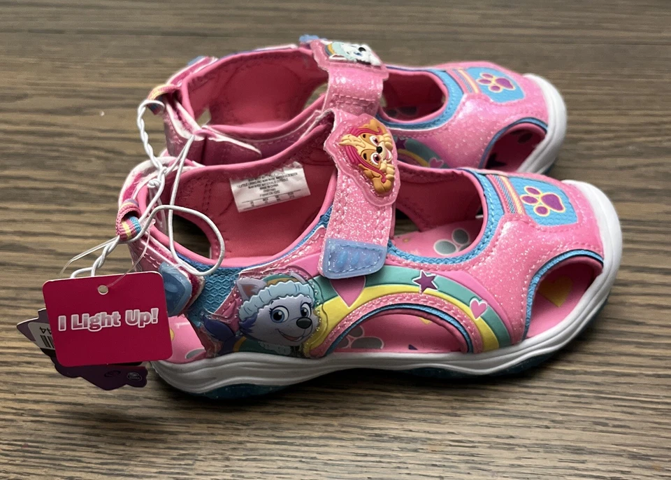 NEW Toddler Girls' PAW Patrol Ankle Strap Sandals - Pink 10T Foto 1 de 3