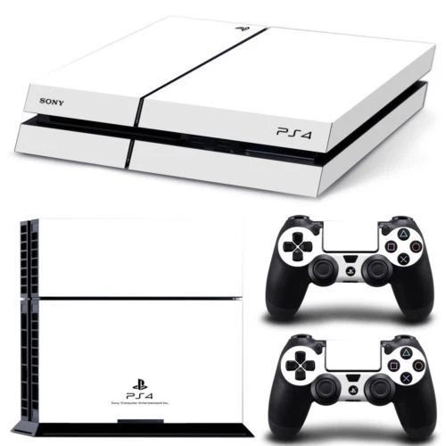 White Game Decal Cover Skin Sticker for PS4 PlayStation Console 2 Controller USA - Image 1 of 1