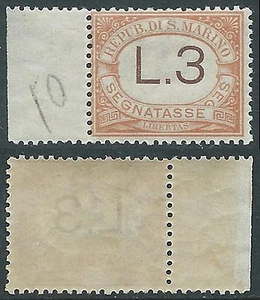 1925 SAN MARINO SEGNATASSE 3 LIRE MNH ** - X25 - Picture 1 of 1
