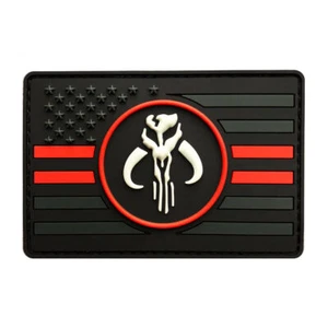 USA Flag Mandalorian Bounty Hunter Boba Patch (3D-PVC Rubber-MBF5)  - Picture 1 of 1