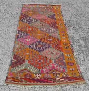 Anatolia Turkish, Kelim teppich, Tapis, Rugs for hallway, kitchen runner - Picture 1 of 10