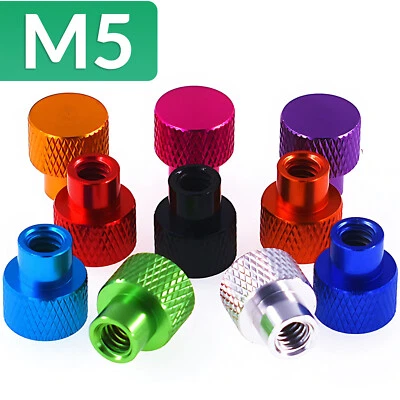 M5 Rändelmuttern Blindloch Aluminium Legierung Vollgewinde Muttern DIY - Bild 1 von 4