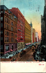 Vintage Postcard Dearborn St Looking South Chicago IL 1903 - Picture 1 of 2