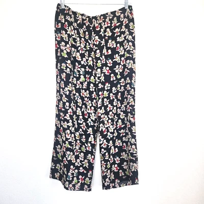 Vintage HARARI Wearable Asian Art Silk Pants M/L Multi-Colored Wide Straight Leg - Image 1 of 4