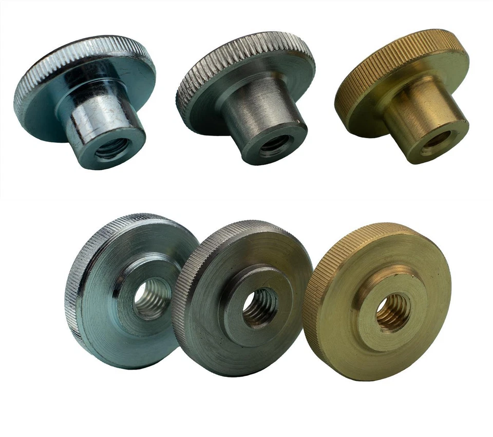 Rändelmuttern DIN467 / 466 niedrige hohe Form Messing Verz. Edelstahl gerändelt - Bild 1 von 1