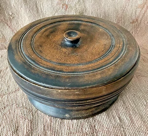 Handgefertigte handgemachte Dekoschale aus Holz mit Deckel Westafrika 2187 - Bild 1 von 5