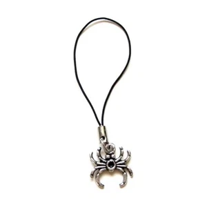 Bijou accessoire de tel portable GSM SAC MP3 / Breloque ARAIGNEE / Dragonne noir - Photo 1 sur 1