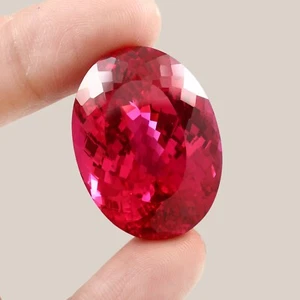 AAA Museum Grade Natural Flawless Burma Ruby Loose Oval Gemstone Cut 30x22 MM - Picture 1 of 4