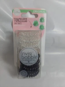 Invisibobble ORIGINAL Multipack 8 pieces Crystal Clear True Black Hanging Pack - Picture 1 of 1