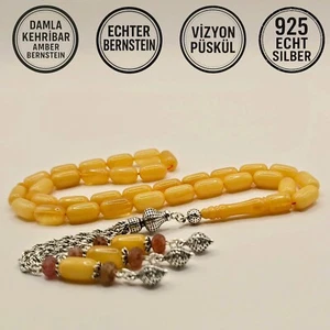 Tesbih Tespih Damla Kehribar ámbar ámbar 19 gr Rosario cuentas de oración cápsula - Imagen 1 de 10