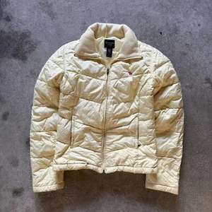 Vintage weiße Abercrombie Slim Cropped Fit Daunen gefütterte Jacke - Small - Bild 1 von 5