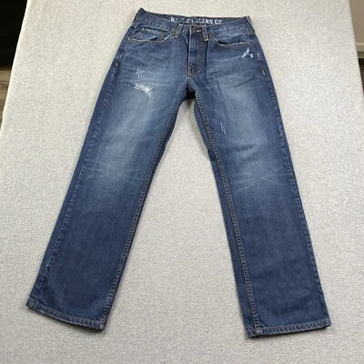 Nautica Jeans Mens 30x30 Relaxed Straight Cotton Denim Blue Distressed Workwear - Image 1 of 4