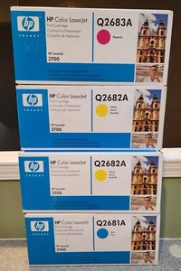 Set of (4) New Sealed Genuine HP Color LJ: Q2681A, Q2682A, Q2683A Toner - Picture 1 of 4