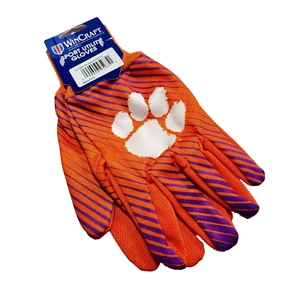 Clemson Tigers University WinCraft Sport Utility Handschuhe PVC Gripper Punkte Neu - Bild 1 von 3