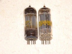 2 x 6CG7 Sylvania Tubes*Grey Plates - O Getter*Very Strong Pair*#19 - Picture 1 of 4