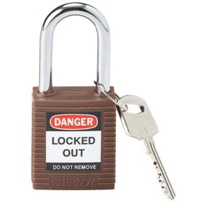 BRADY 101956 Lockout Padlock,KD,Brown,1-3/4"H,PK6 39N158 - Picture 1 of 2