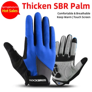 ROCKBROS Cycling Full Finger Gloves Bike Gloves Touch Screen Sports Gloves - Picture 1 of 8