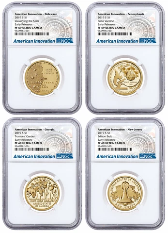 2019 S $1 American Innovation 4-Coin Dollar Proof Set NGC PF69 ER Early Releases Cover
