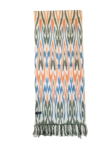 AUTHENTISCHER KÜNSTLERISCHER HANDGEWEBTER USBEKISCHER IKAT BAUMWOLLSCHAL - TRIBAL DESIGN - Bild 1 von 7